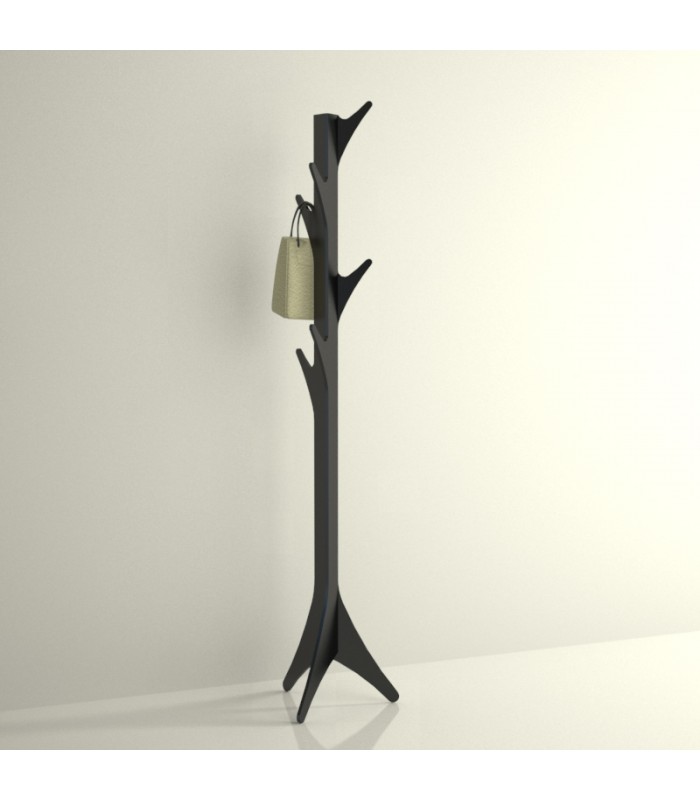Decoratt Perchero de madera negro