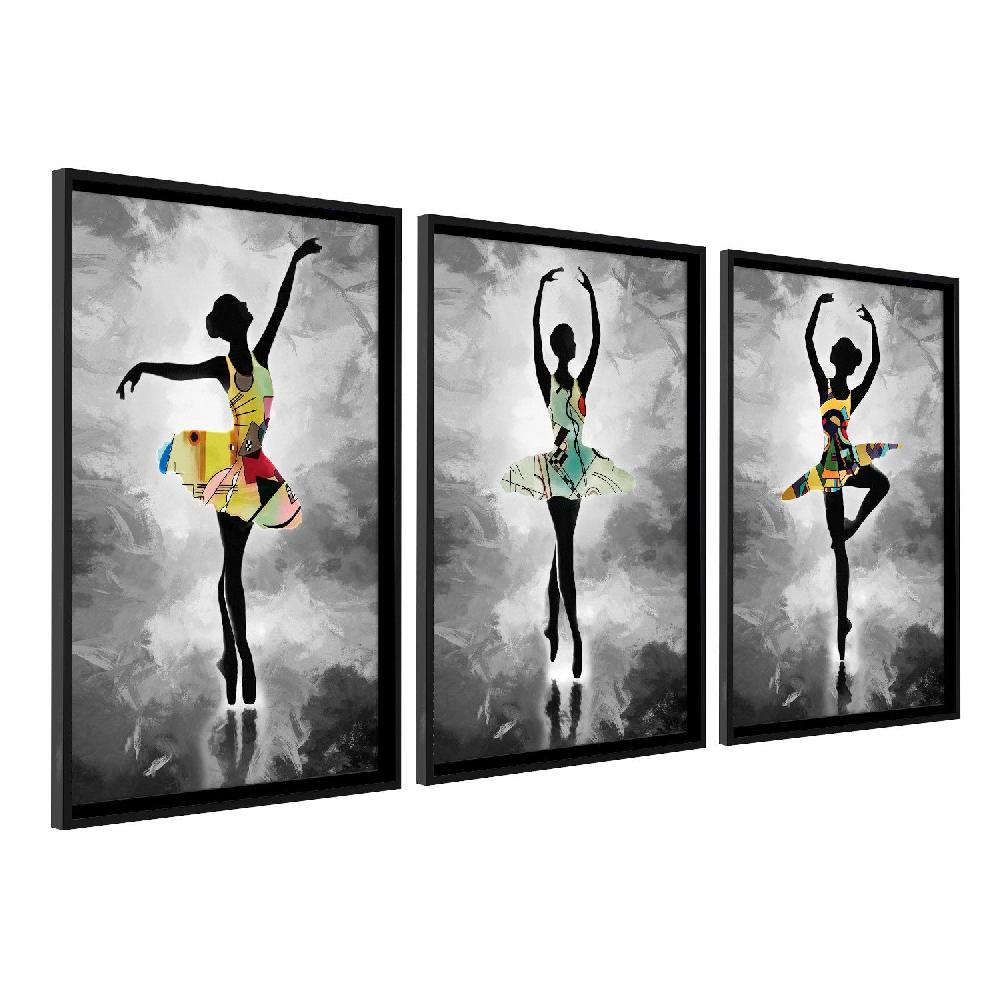 Dekoarte Cuadro con marco negro ballerina