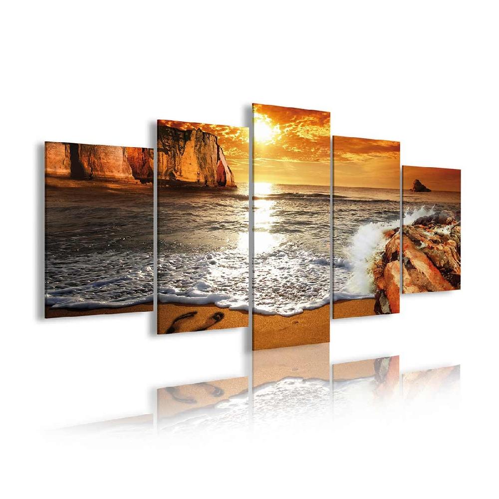 Dekoarte Cuadro Tríptico Paisaje Playa - Decoración Costera Moderna