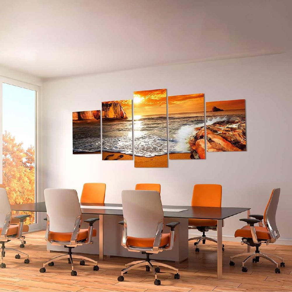 Dekoarte Cuadro Tríptico Paisaje Playa - Decoración Costera Moderna Solo queda un día