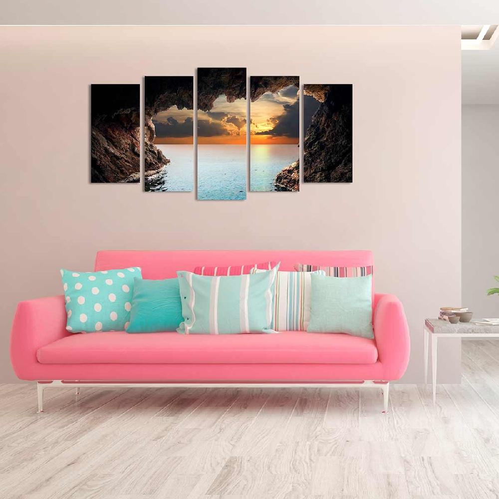 Dekoarte Cuadro en Lienzo de 5 Piezas Estilo Paisaje de una Cueva Tienda de fábrica