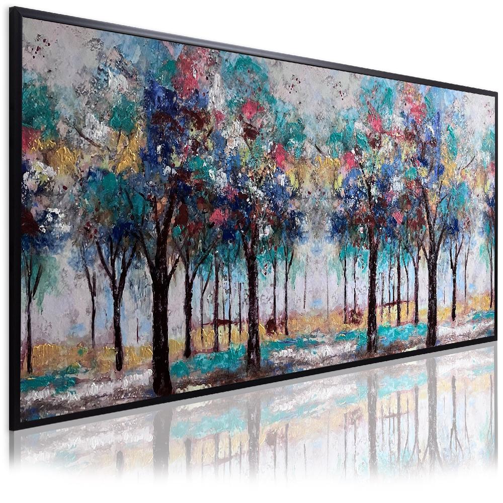 Dekoarte Cuadro pintado a mano bosque primavera