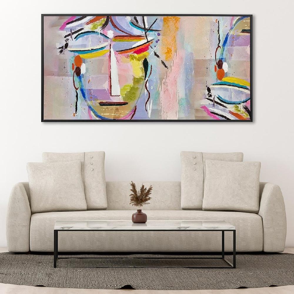 Dekoarte Cuadro pintado a mano caras abstracto En línea