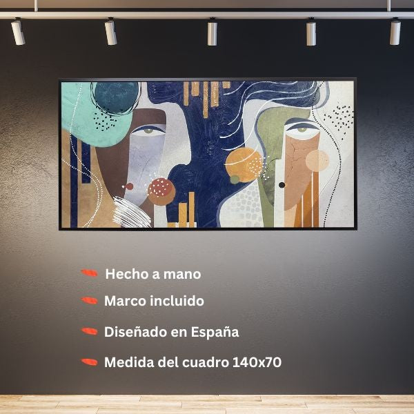 Dekoarte Cuadro pintado a mano caras abstractas apolo Outlet