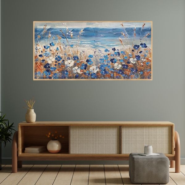 Dekoarte Cuadro pintado a mano mar de flores Outlet online