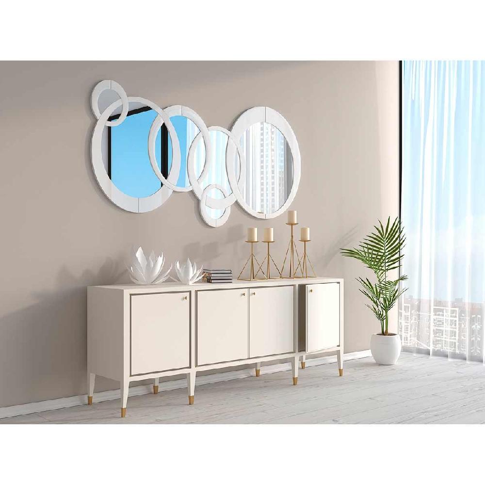 Dekoarte Espejo Decorativo de Pared Circulos Grandes Blanco ÚLTIMAS EDICIONES
