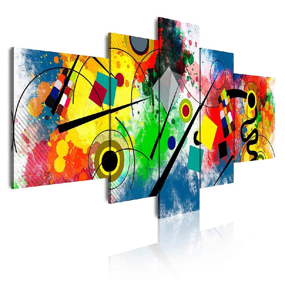 Dekoarte Cuadro en Lienzo Tríptico de Arte Moderno Kandisky