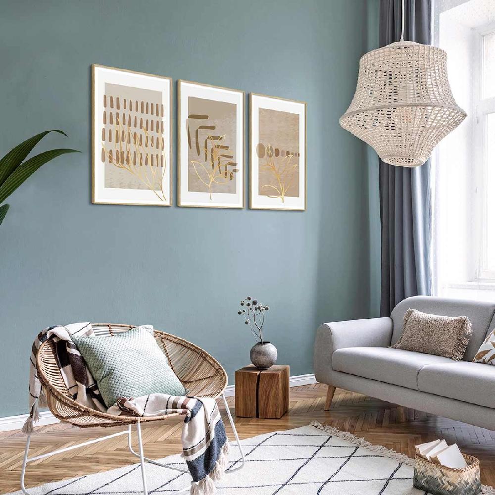 Dekoarte Cuadro tríptico con Marco color Madera Estilo Minimalista Solo queda un día