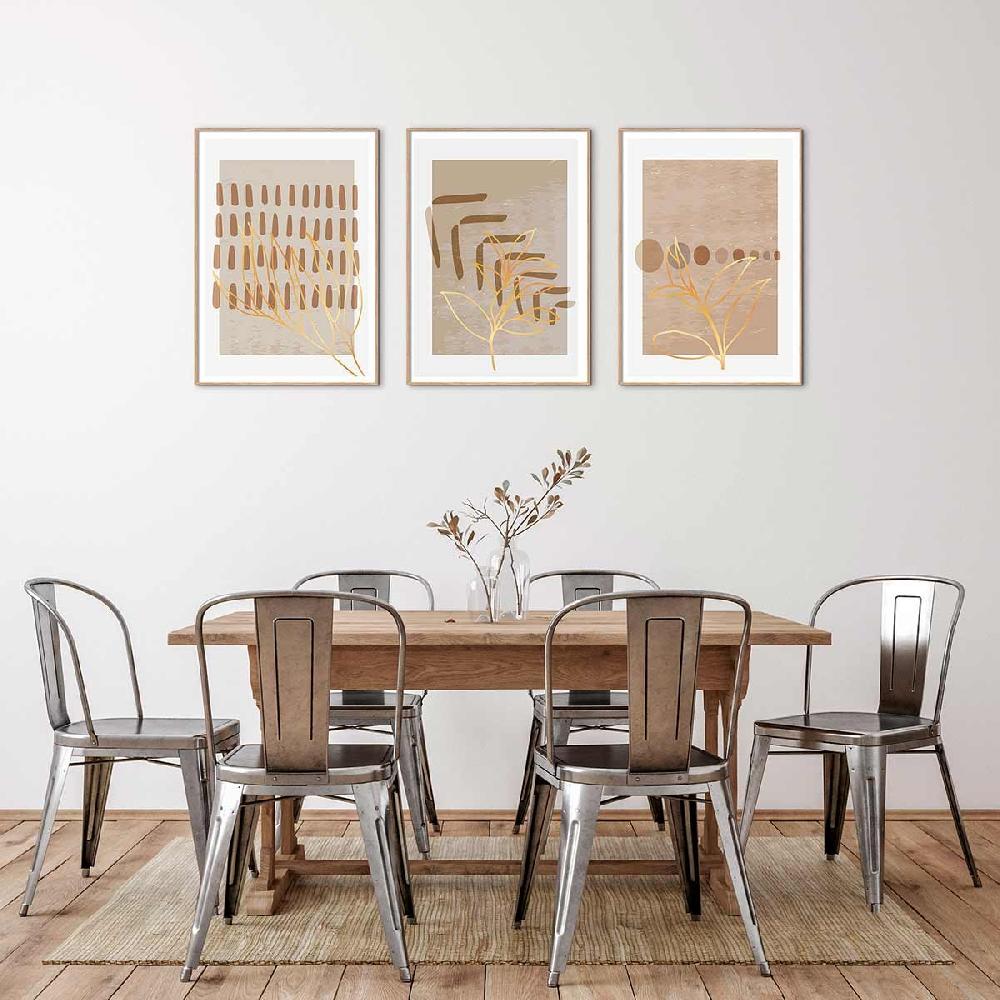 Dekoarte Cuadro tríptico con Marco color Madera Estilo Minimalista Solo queda un día