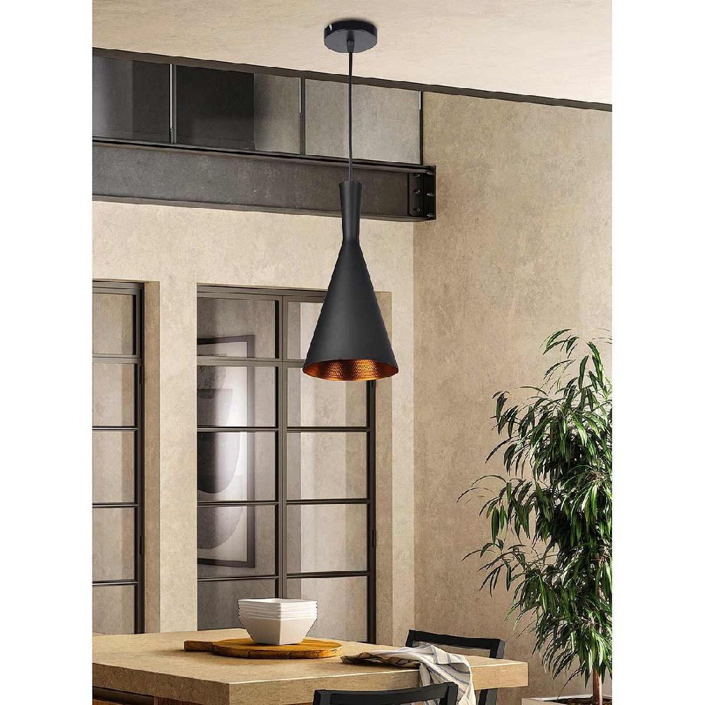 Dekoarte Lámpara de Techo Colgante Estilo Minimalista Negro y Dorado A+ Ahorra y exporta