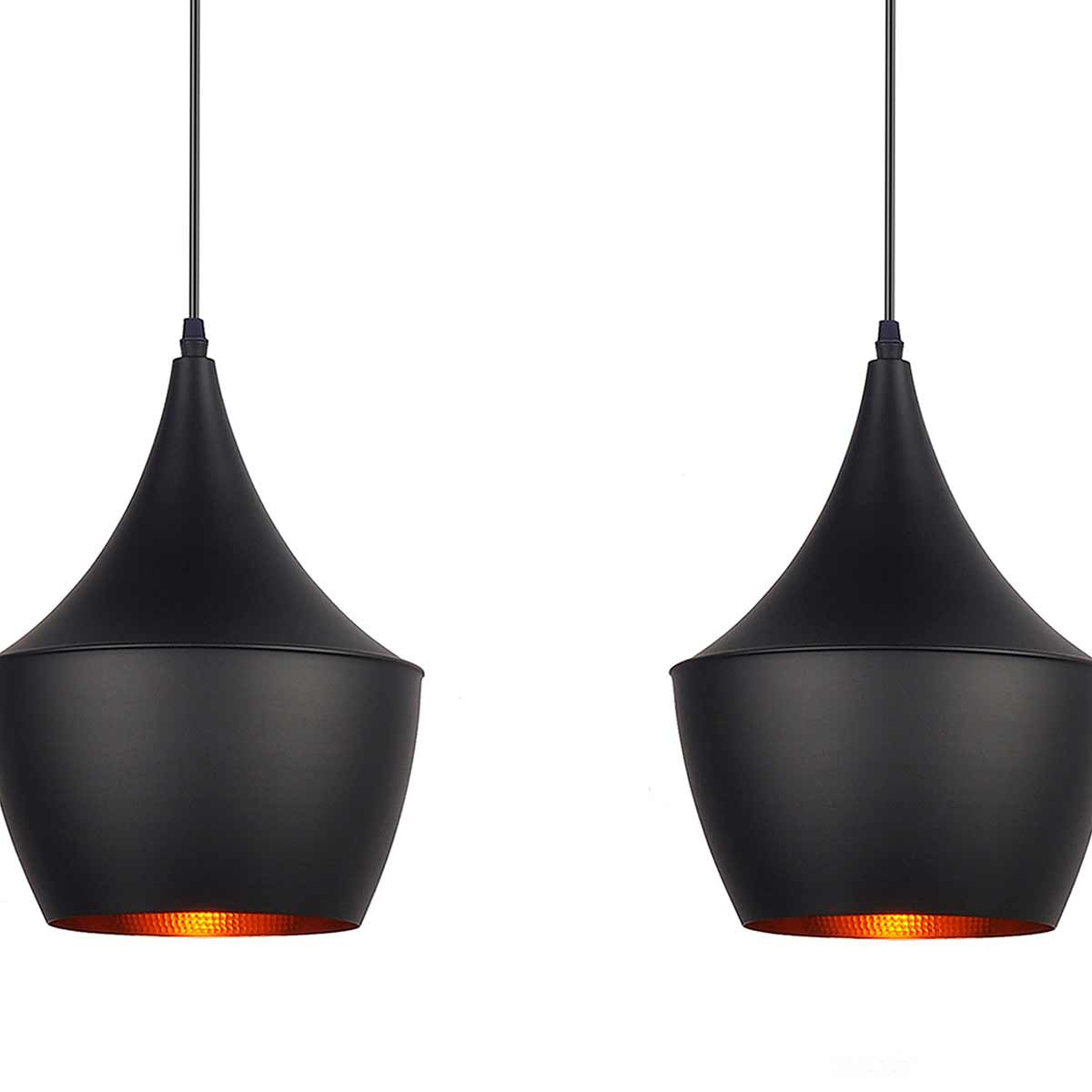 Dekoarte Trío de lámparas Colgantes Estilo Cáliz Color Negro y Dorado A+ En oferta