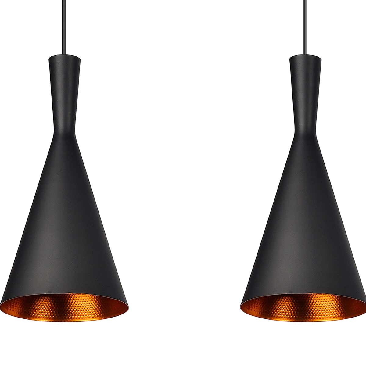 Dekoarte Trío de Lámparas de Techo Colgantes Estilo Minimalista Negro y Dorado Libre de impuestos