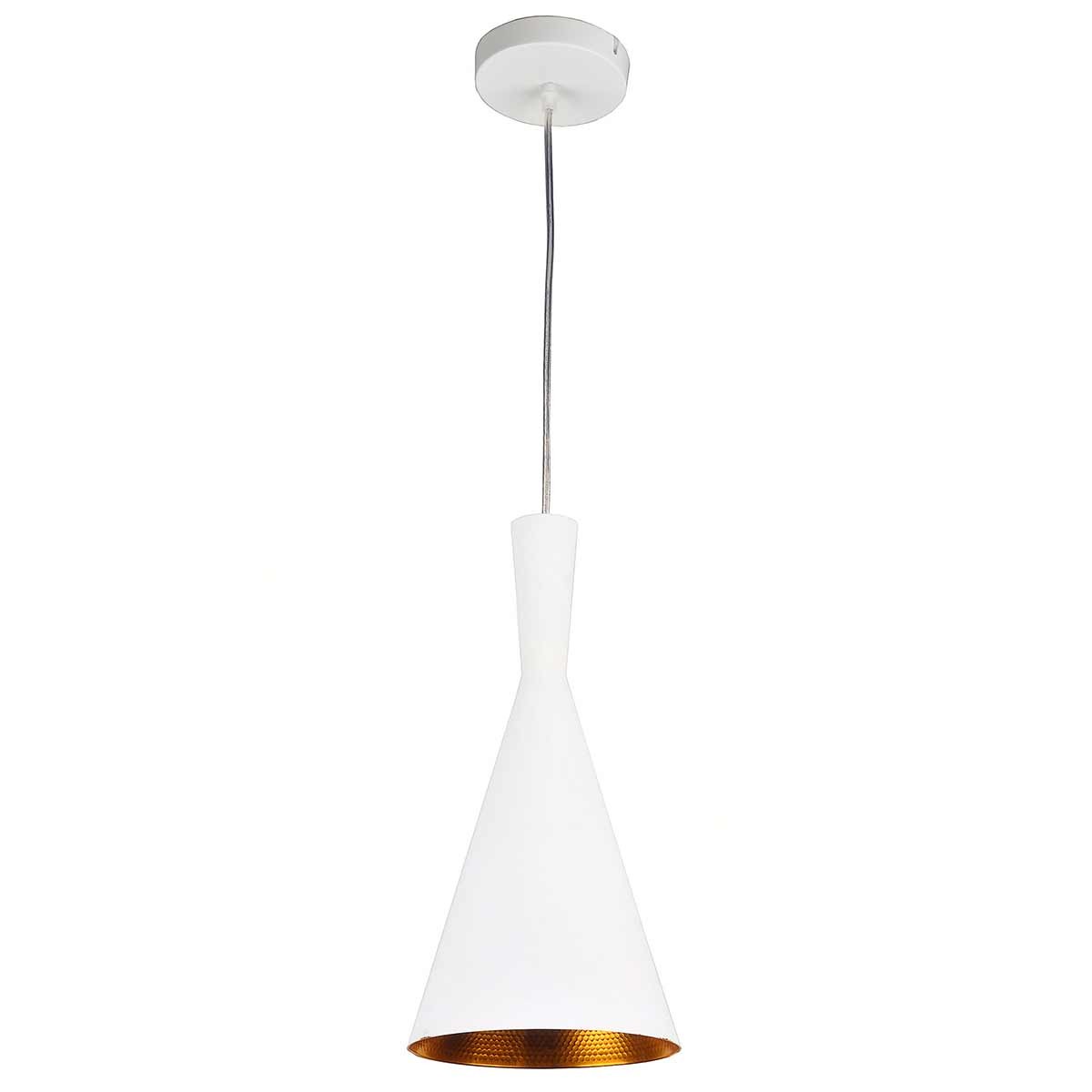 Dekoarte Lámpara de Techo Colgante Estilo Minimalista Blanco y Dorado A+