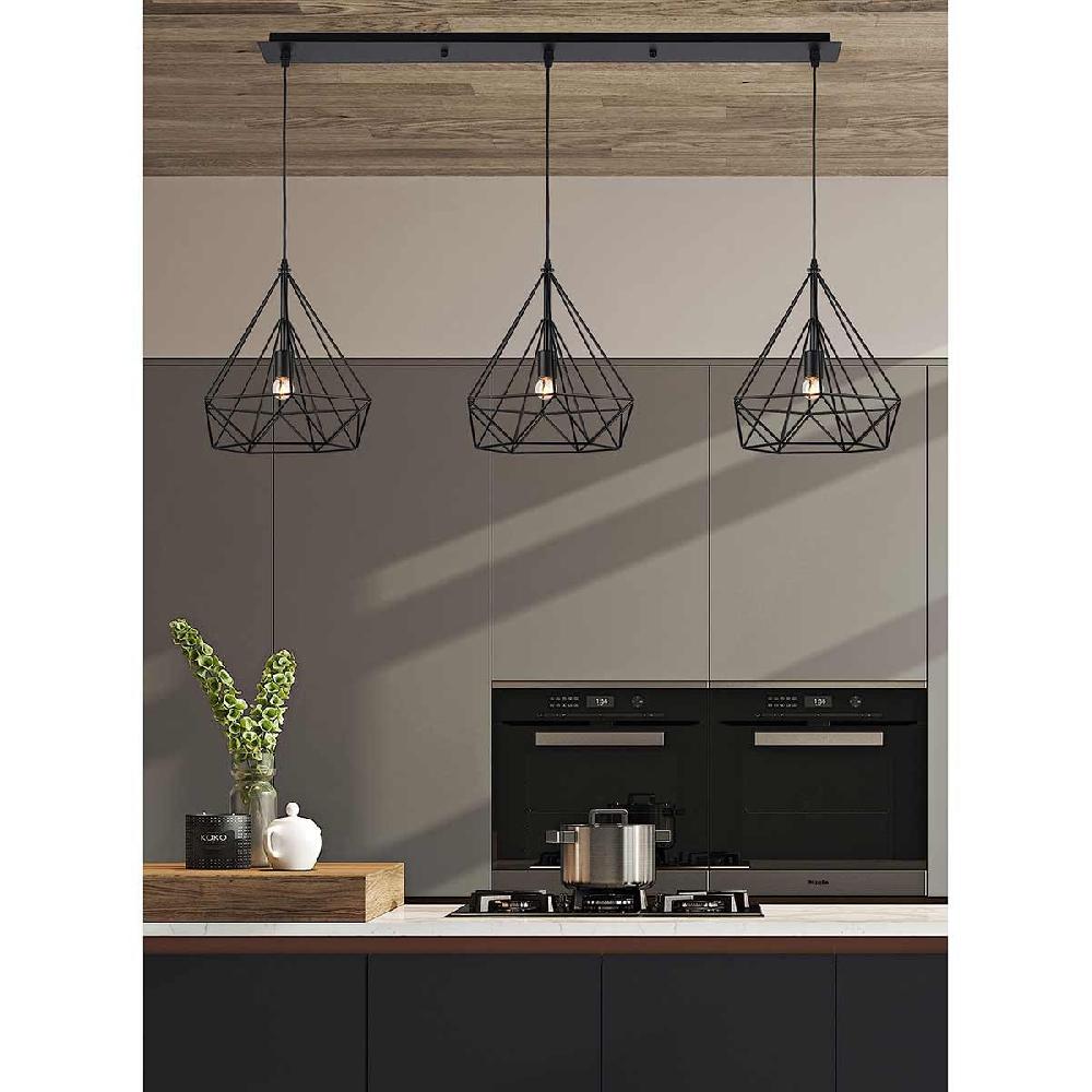 Dekoarte Lámpara Colgante Negra Estilo Industrial - Diseño Contemporáneo Devoluciones gratuitas