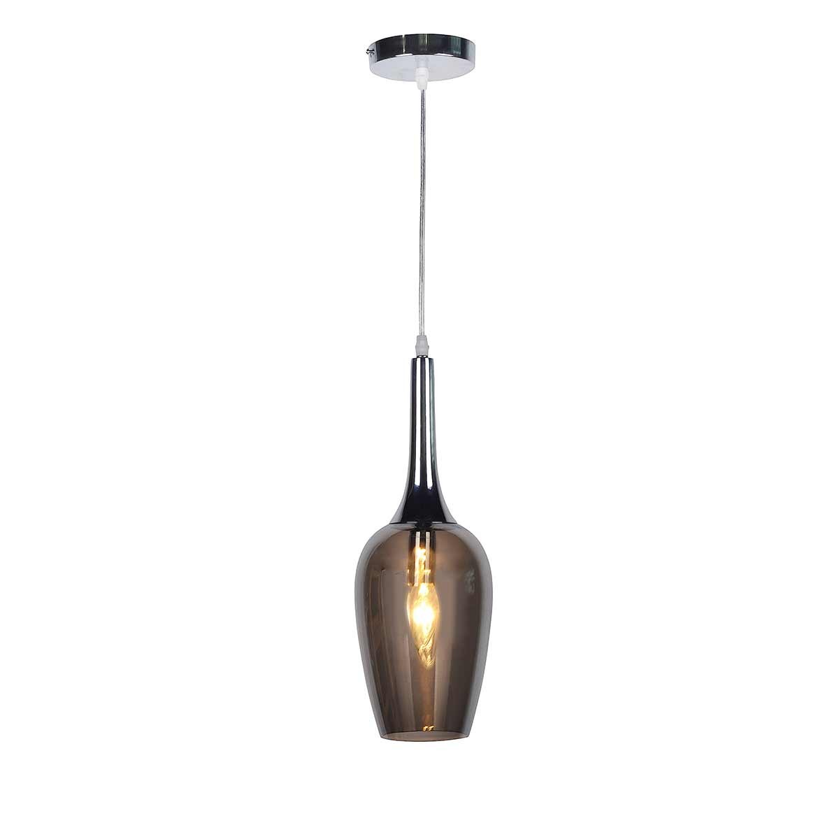 Dekoarte Lámpara Colgante Cristal Estilo Minimalista Color Cromo y Fumé A+