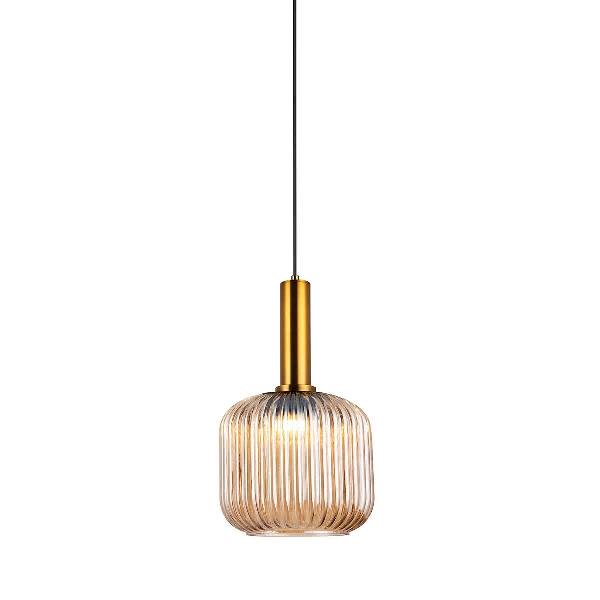 Dekoarte Lámpara Colgante Cristal Estilo Vintage Colores Dorado y Ambar A+