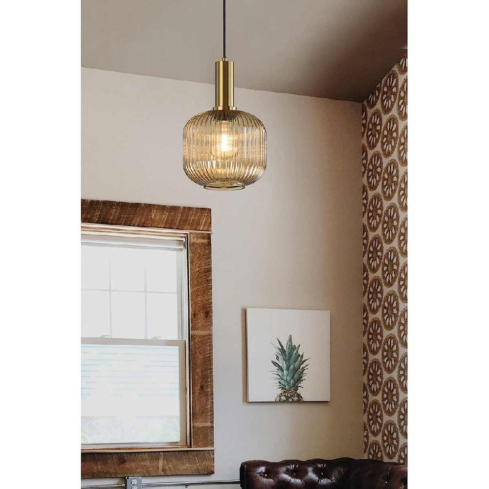 Dekoarte Lámpara Colgante Cristal Estilo Vintage Colores Dorado y Ambar A+ Venta caliente