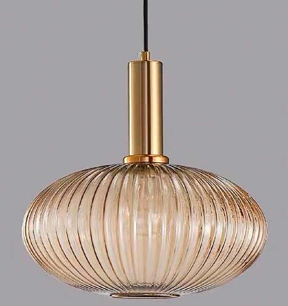 Dekoarte Lámpara Colgante Cristal Estilo Clásico Colores Dorado y Ambar A+ En oferta
