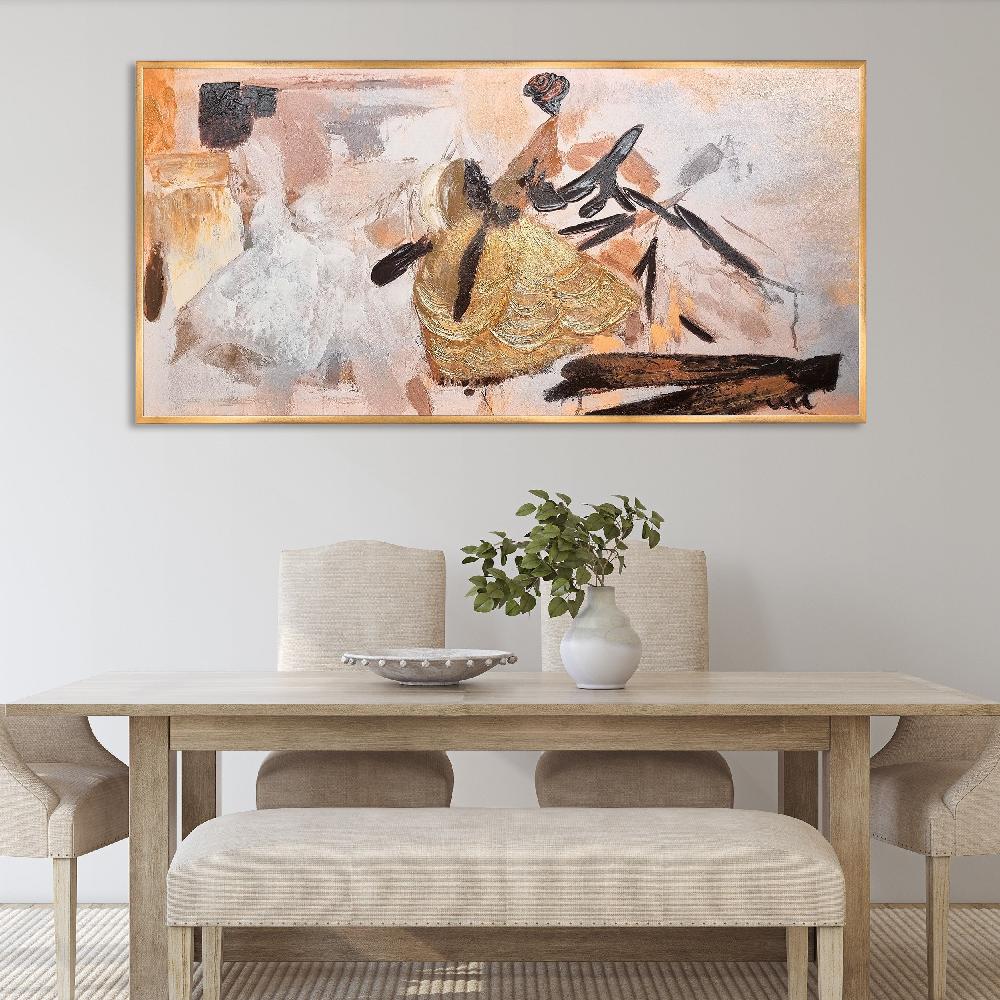 Dekoarte Cuadro pintado a mano bailarinas abstractas Superdescuento