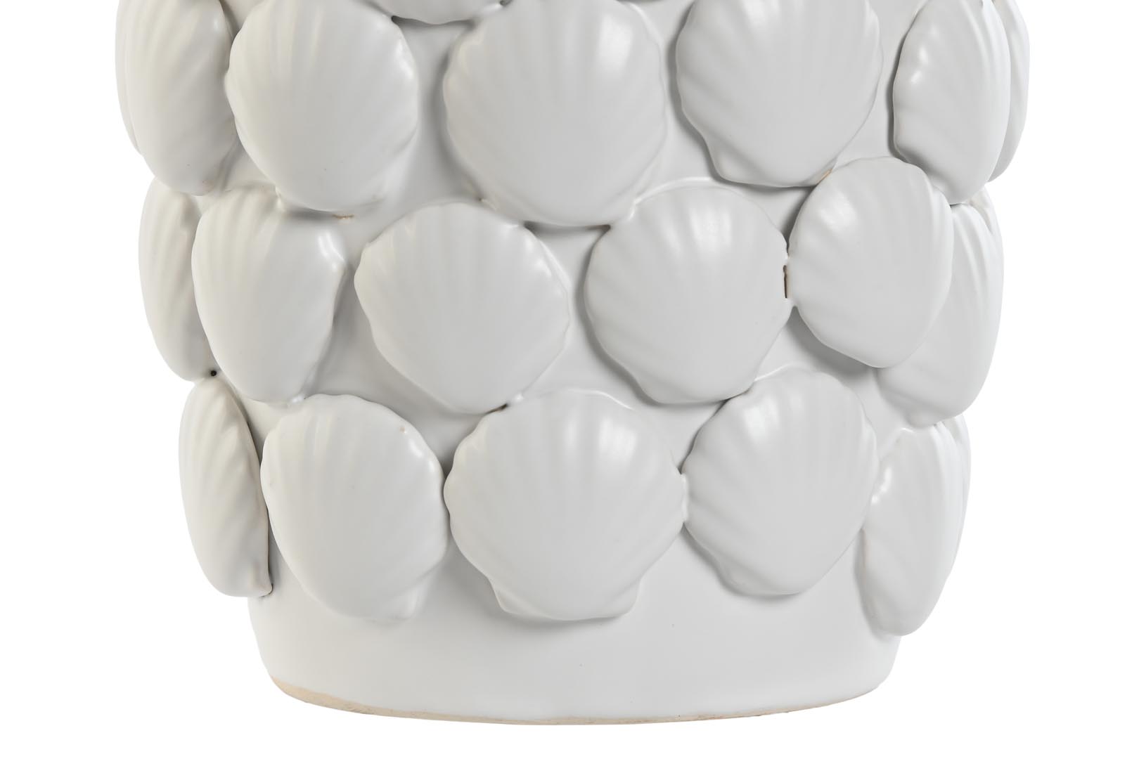 ﻿Dekodonia Jarrón Gres Conchas Blanco Grande ÚLTIMAS EDICIONES