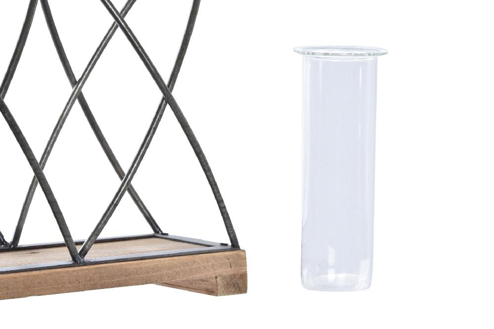 Dekodonia JARRÓN CRISTAL Y MADERA Liquidación