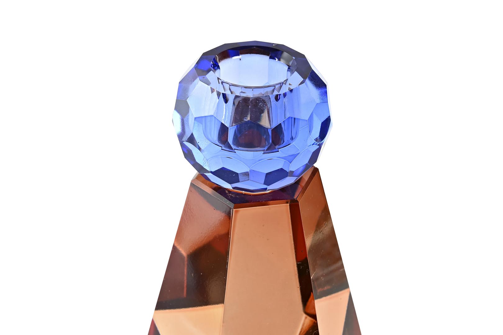 Dekodonia SET DOS PORTAVELAS CRISTAL JOYA BICOLOR Tienda de fábrica