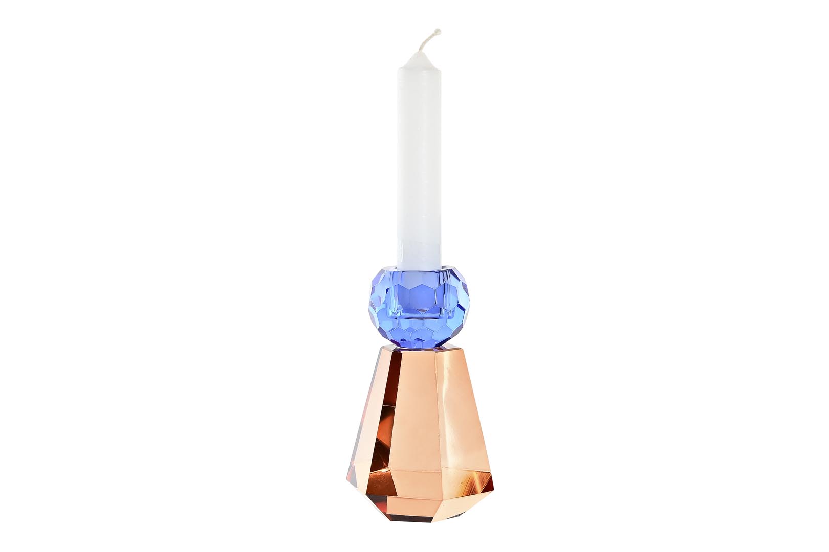 Dekodonia SET DOS PORTAVELAS CRISTAL JOYA BICOLOR Tienda de fábrica