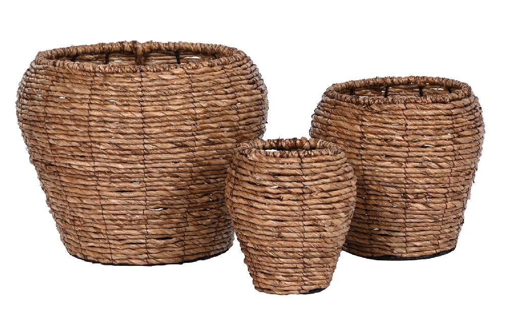 Dekodonia SET TRES MACETEROS FIBRAS Y METAL Grandes ahorros