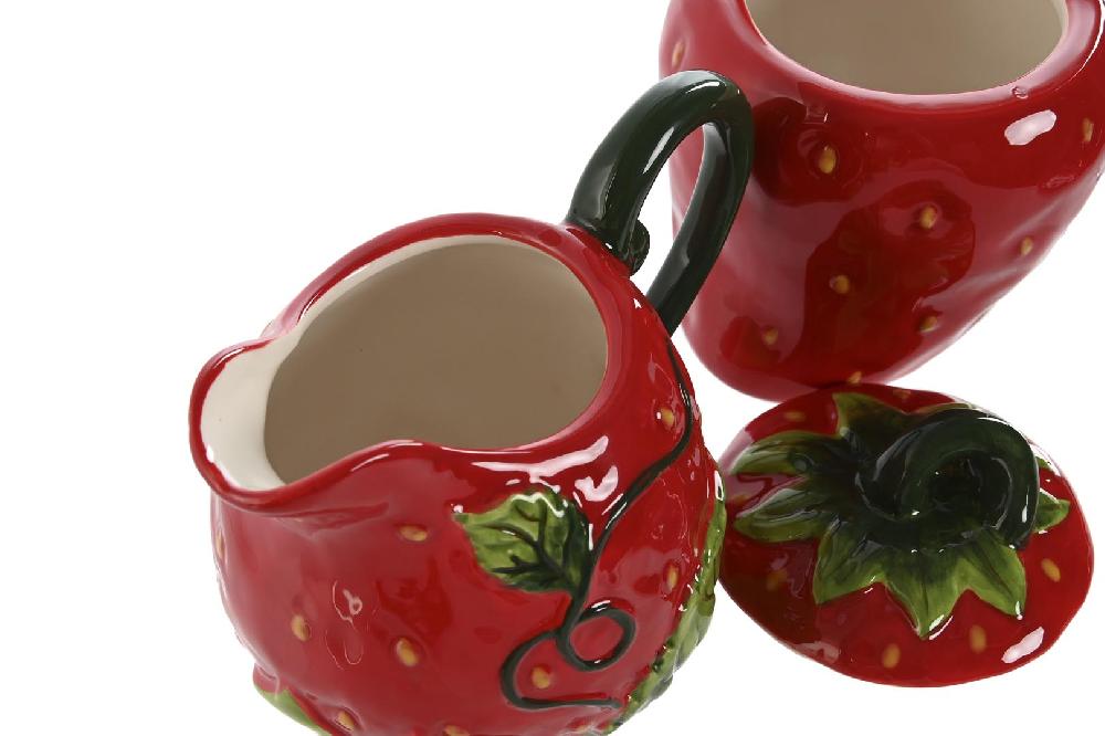Dekodonia Azucarero y Lechera Gres Fresa Rojo Envío gratis