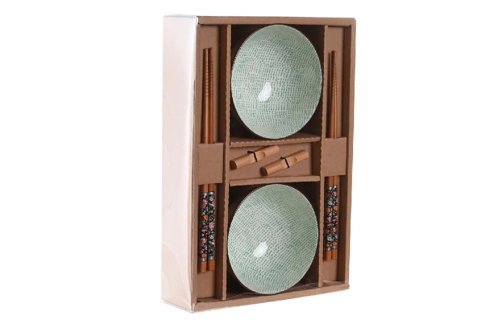 Dekodonia SET SUSHI BAMBÚ Y GRES VERDE PARA DOS