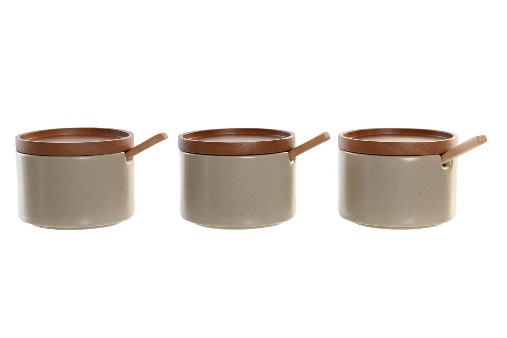 Dekodonia SET TRES AZUCAREROS CON CUCHARA BEIGE Liquidación