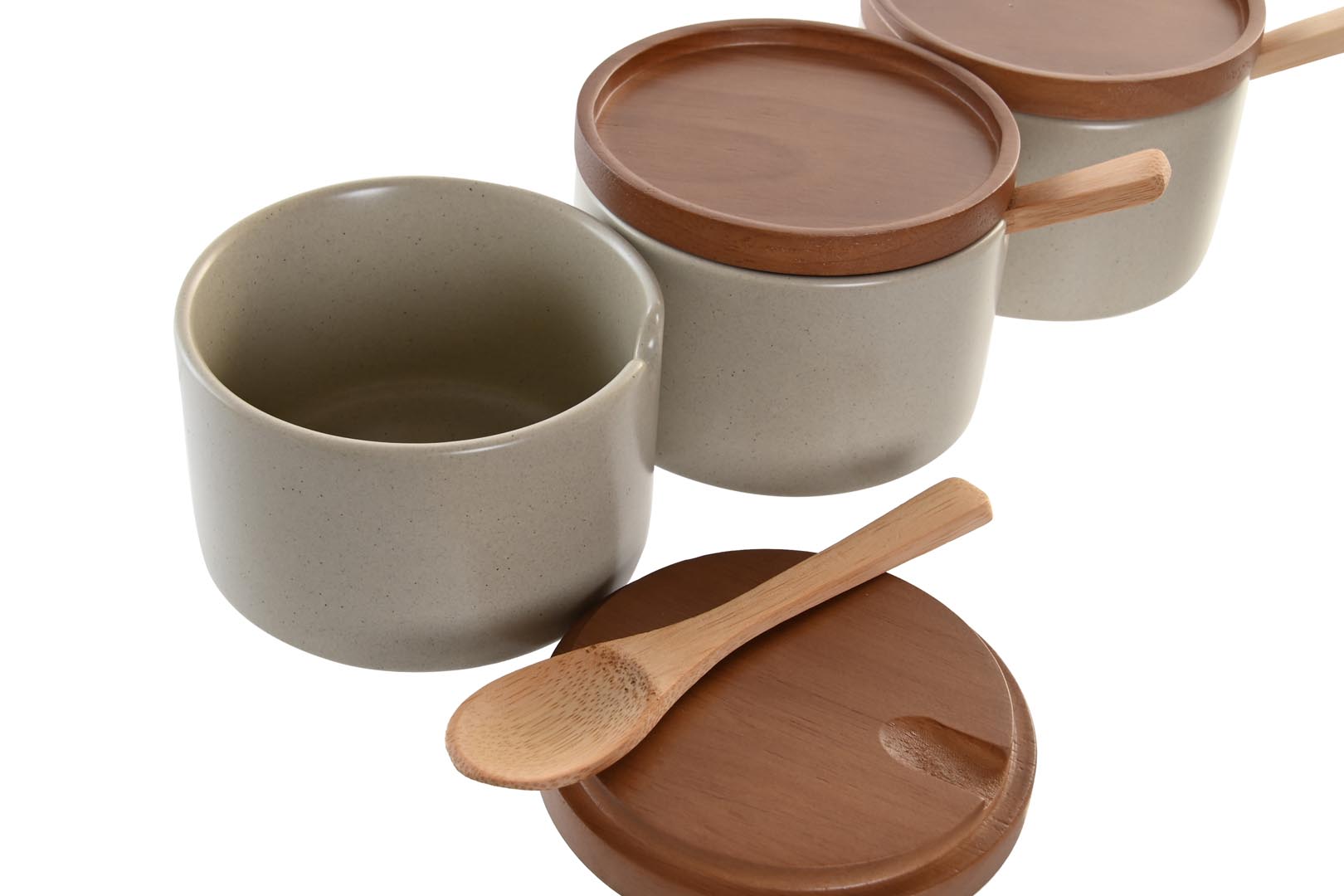Dekodonia SET TRES AZUCAREROS CON CUCHARA BEIGE Liquidación