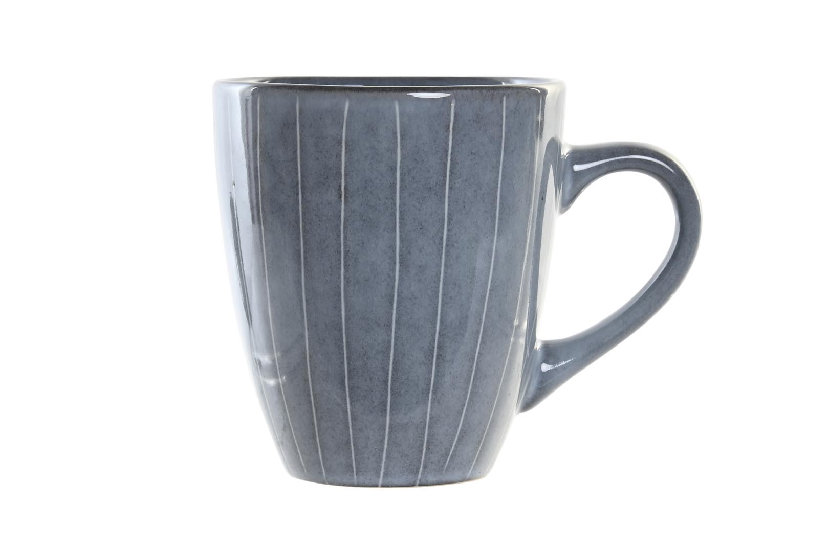 Dekodonia PACK SEIS TAZAS GRES ESMALTADO RAYAS AZUL