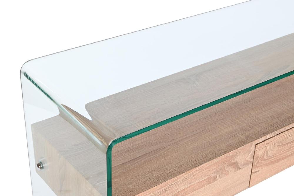 Dekodonia CONSOLA CRISTAL Y MADERA MARRÓN Mejor oferta