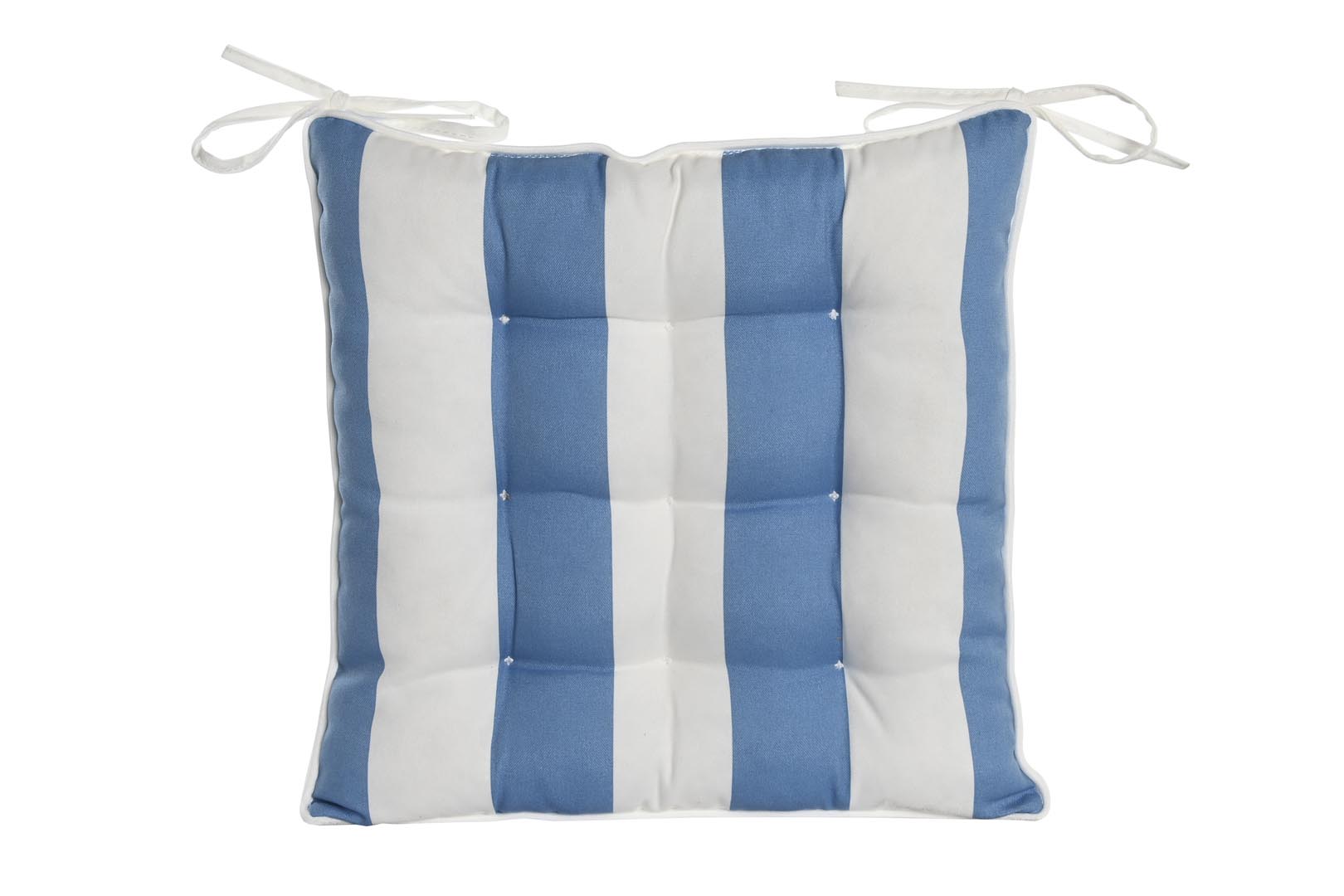 Dekodonia COJÍN ASIENTO TELA RAYAS AZUL