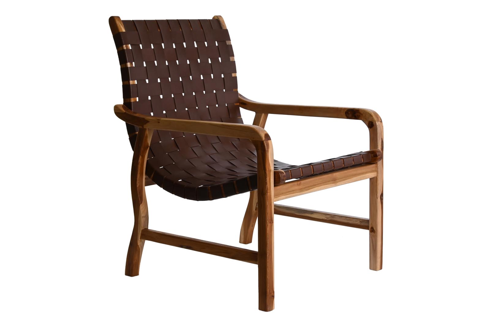 Dekodonia SILLÓN TECA Y PIEL MARRÓN