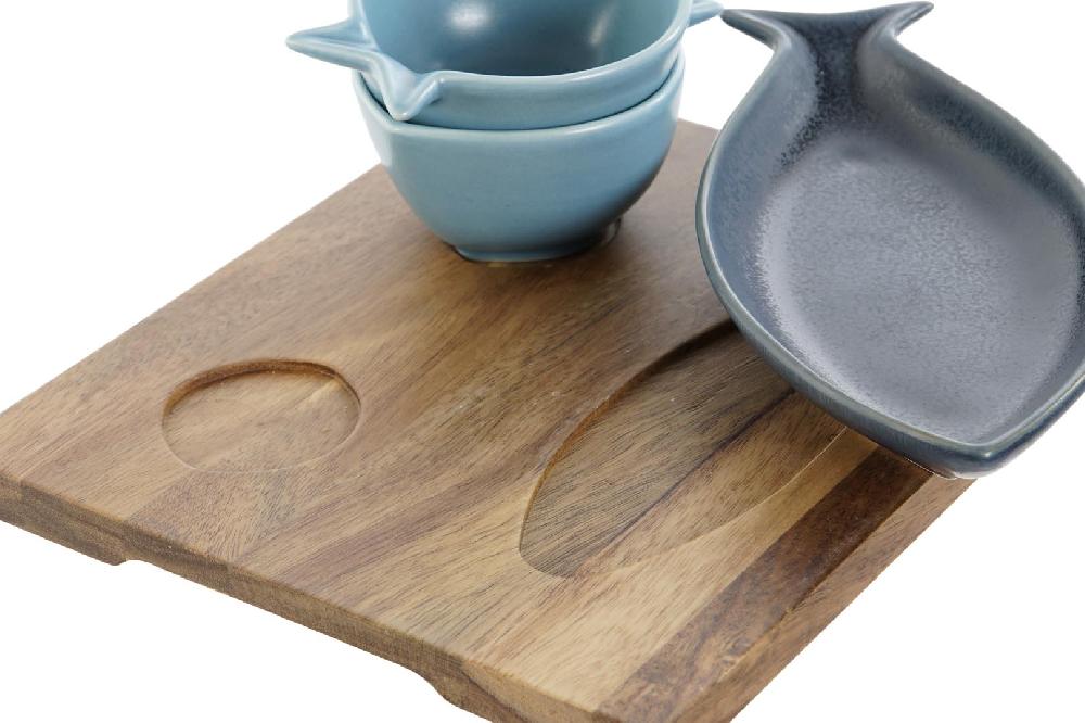 Dekodonia SET APERITIVO PORCELANA Y BAMBÚ PECES Outlet online
