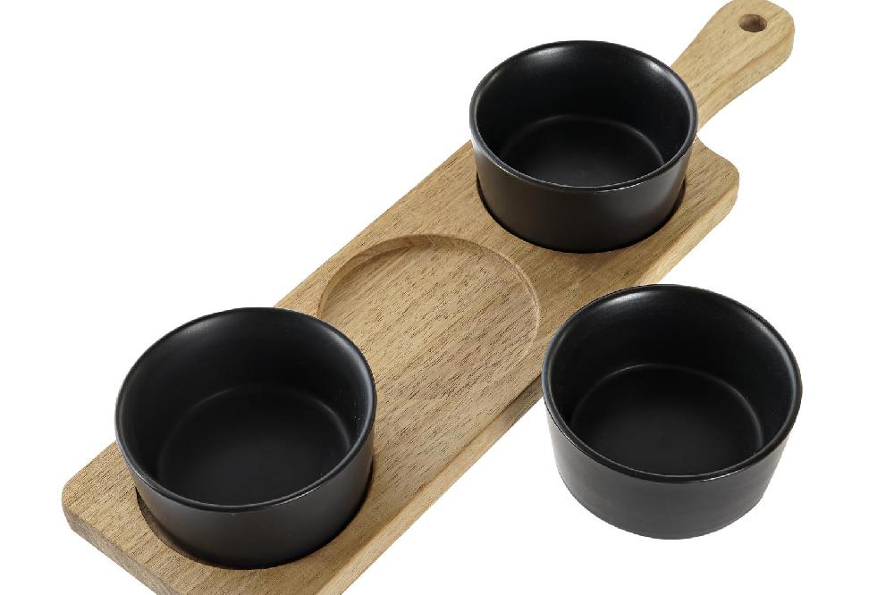 Dekodonia SET APERITIVO ACACIA Y GRES NEGRO Precio de fábrica