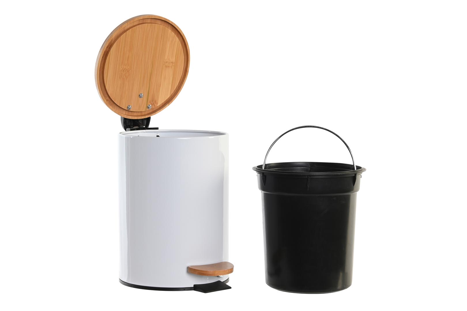 Dekodonia PAPELERA METAL Y BAMBÚ BLANCO BRILLANTE 3L Oferta exclusiva