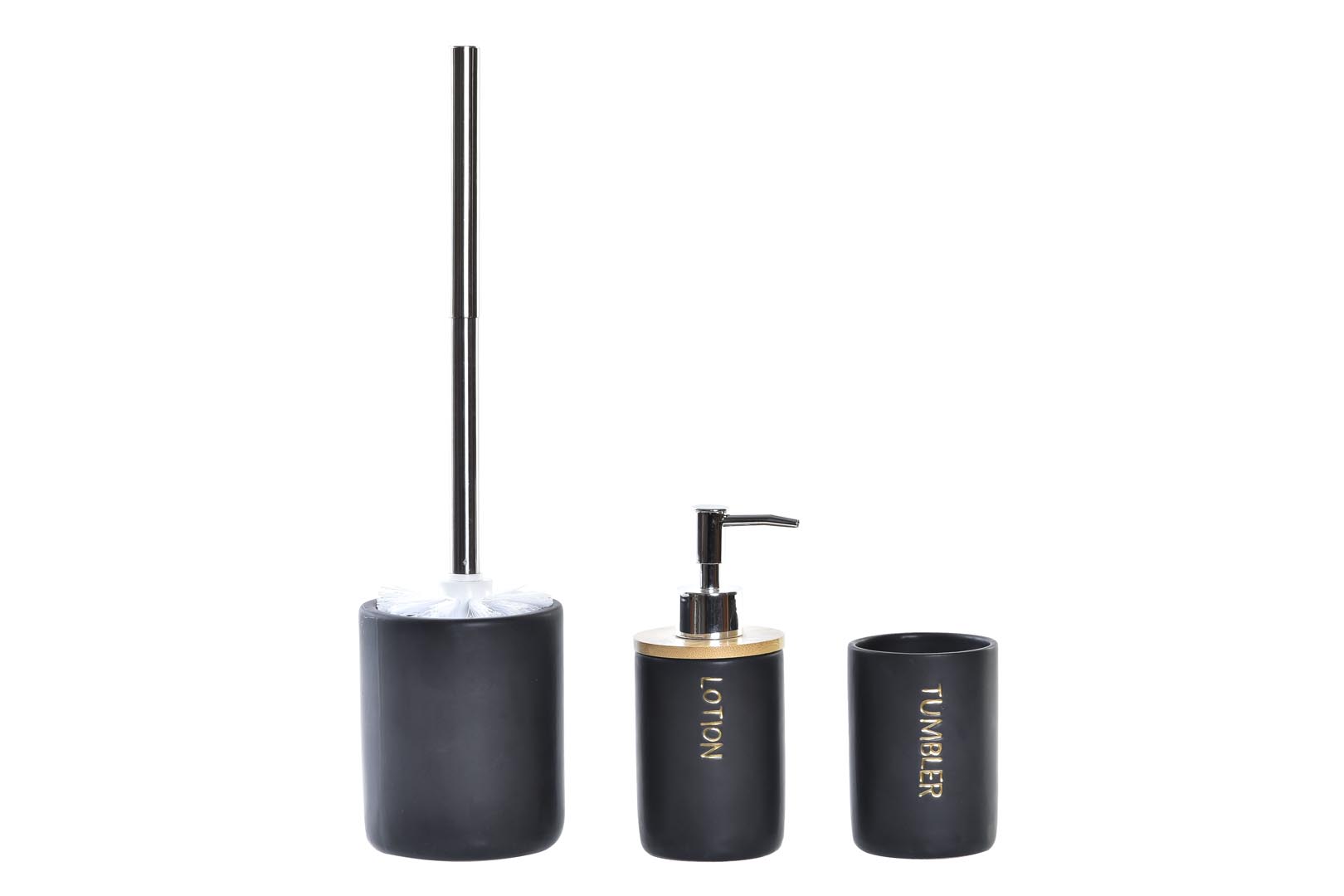 Dekodonia SET COMPLETO BAÑO DOLOMITE BAMBÚ NEGRO
