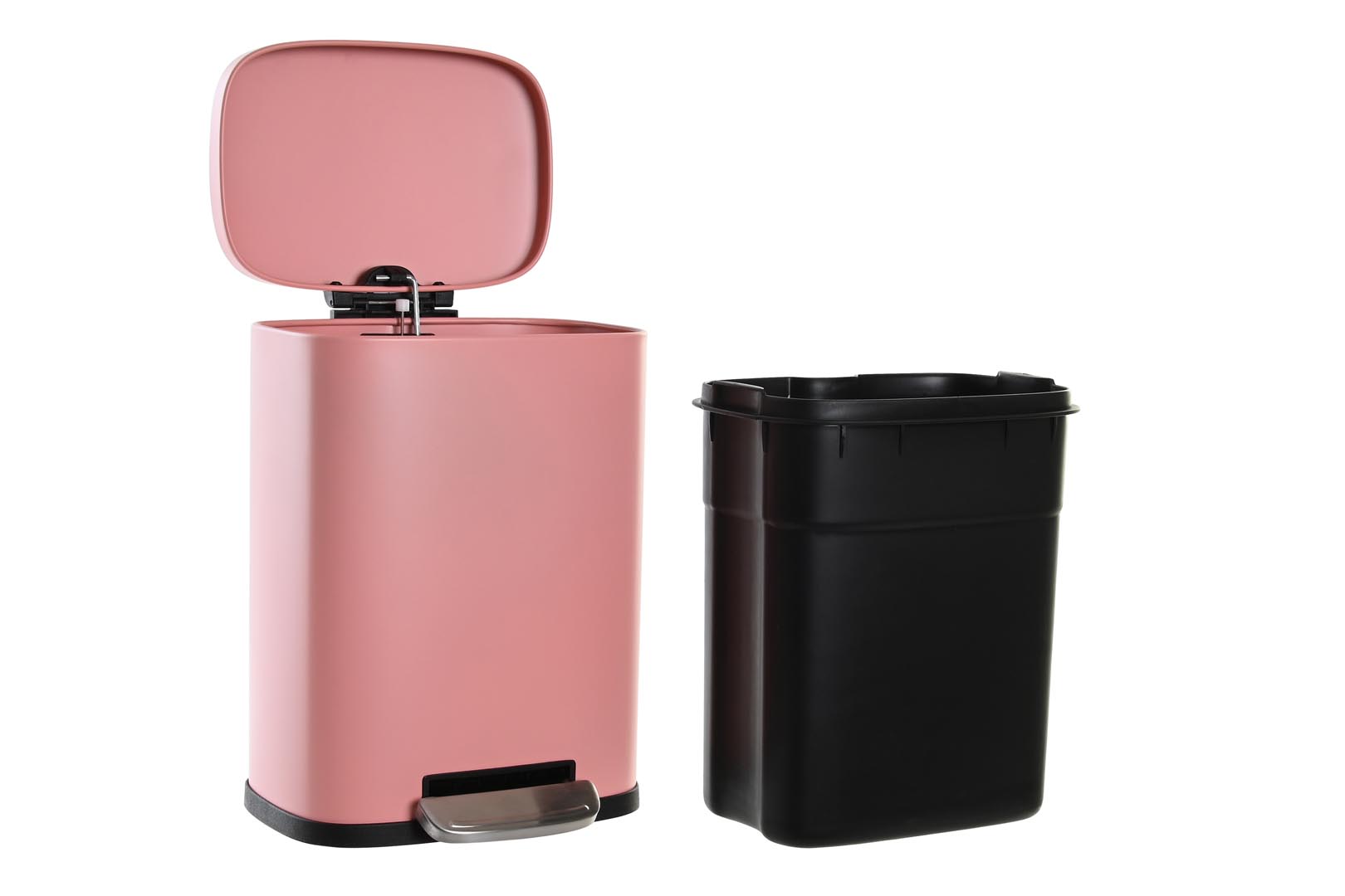 Dekodonia PAPELERA METAL ROSA CERRADO LENTO 5L Ofertas especiales