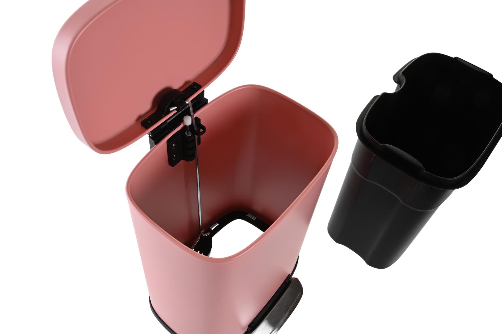 Dekodonia PAPELERA METAL ROSA CERRADO LENTO 5L Ofertas especiales