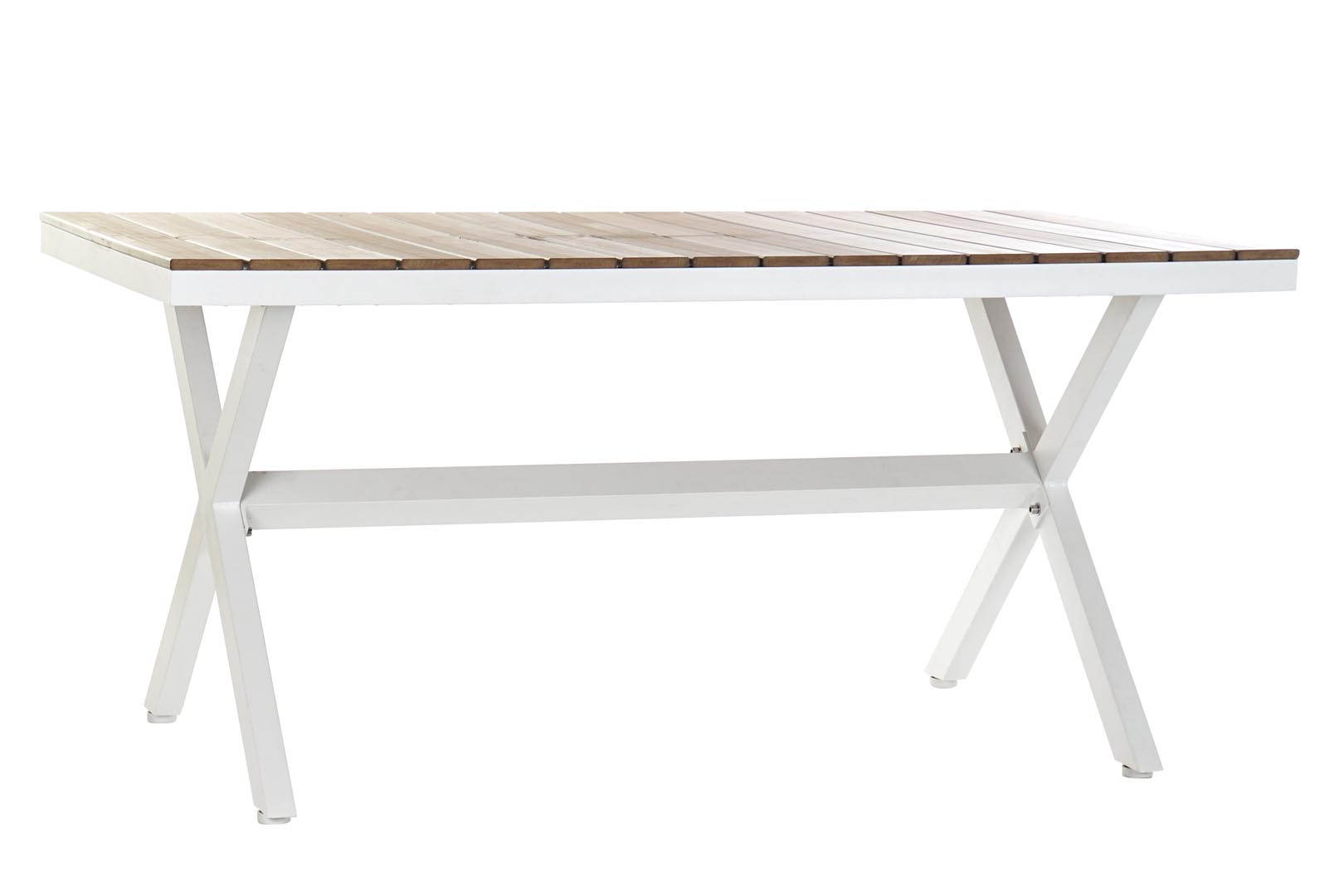 Dekodonia MESA EFECTO MADERA Y ALUMINIO BLANCO