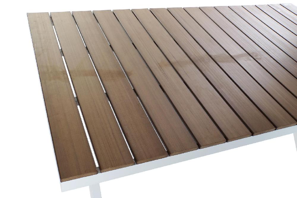 Dekodonia MESA EFECTO MADERA Y ALUMINIO BLANCO 2025