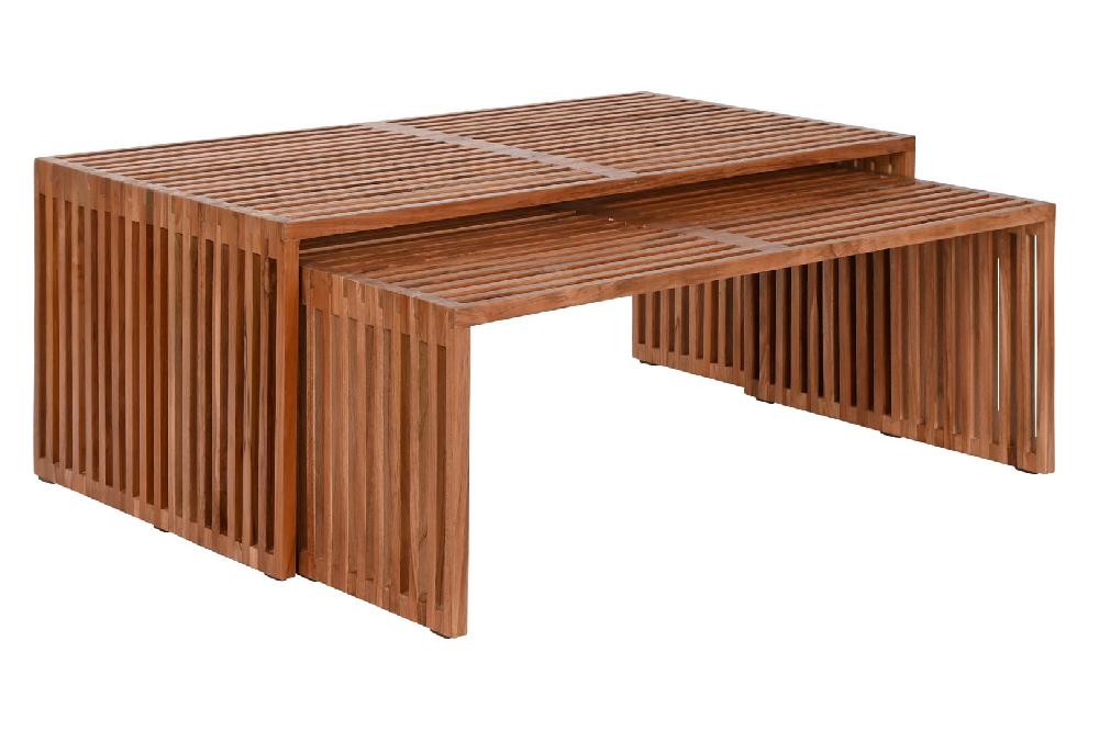 Dekodonia MESA DE CAFÉ TECA NATURAL DOBLE Outlet