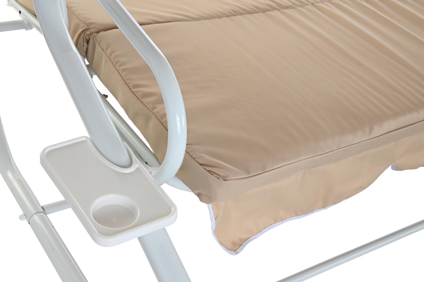 Dekodonia Banco acero poliester 210x120x167 columpio beige En oferta