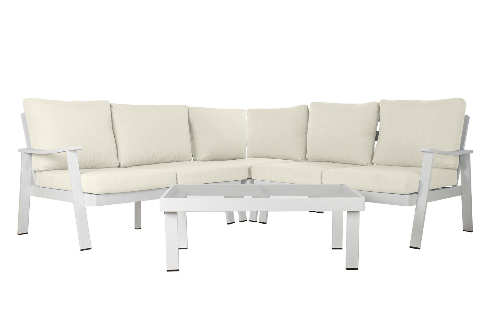 Dekodonia SET SOFÁ Y MESA ACERO BLANCO
