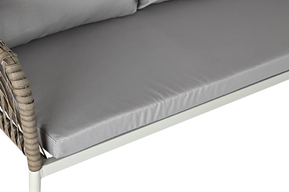 Dekodonia Set sofá ratán sintético rasi gris Último día