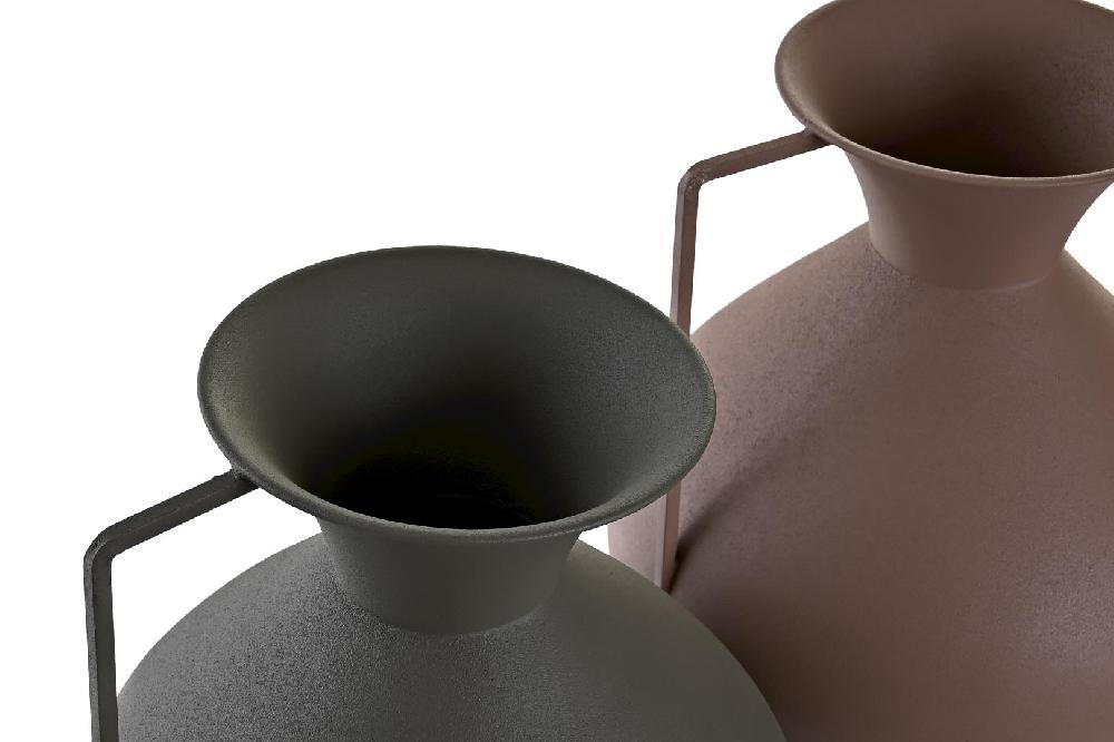 Dekodonia SET DOS JARRONES CON ASA MEDIANOS TERRACOTA Ahorra y exporta