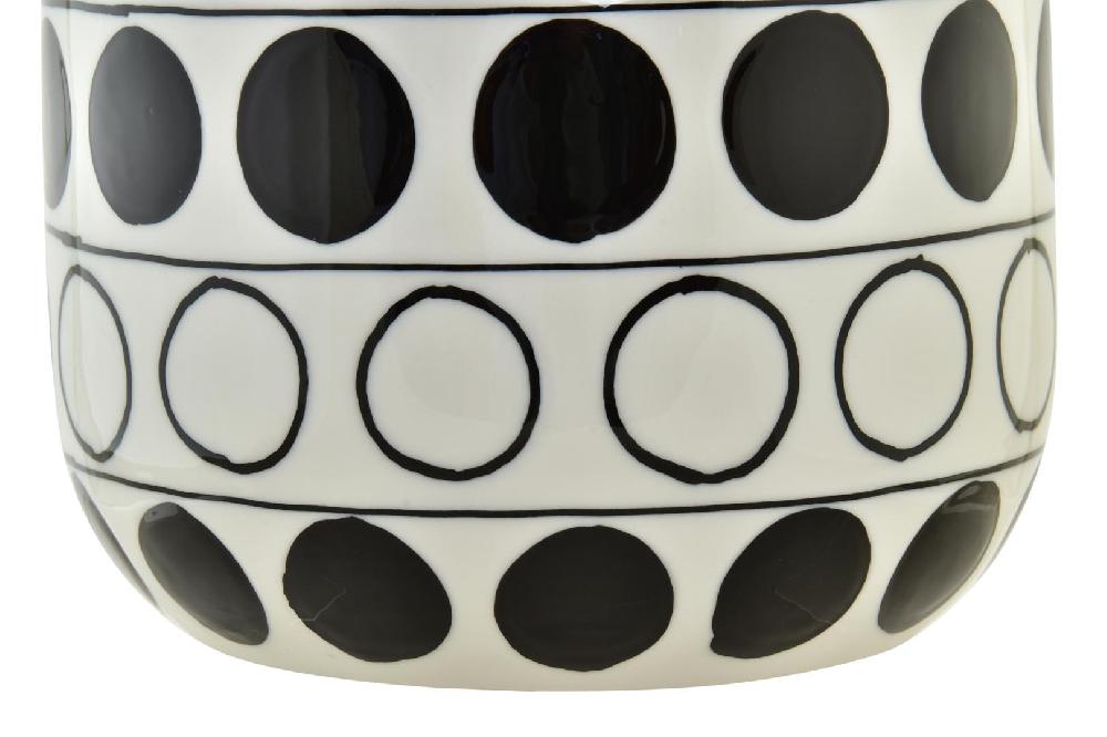 Dekodonia JARRÓN PORCELANA CIRCULOS BLANCO Venta caliente